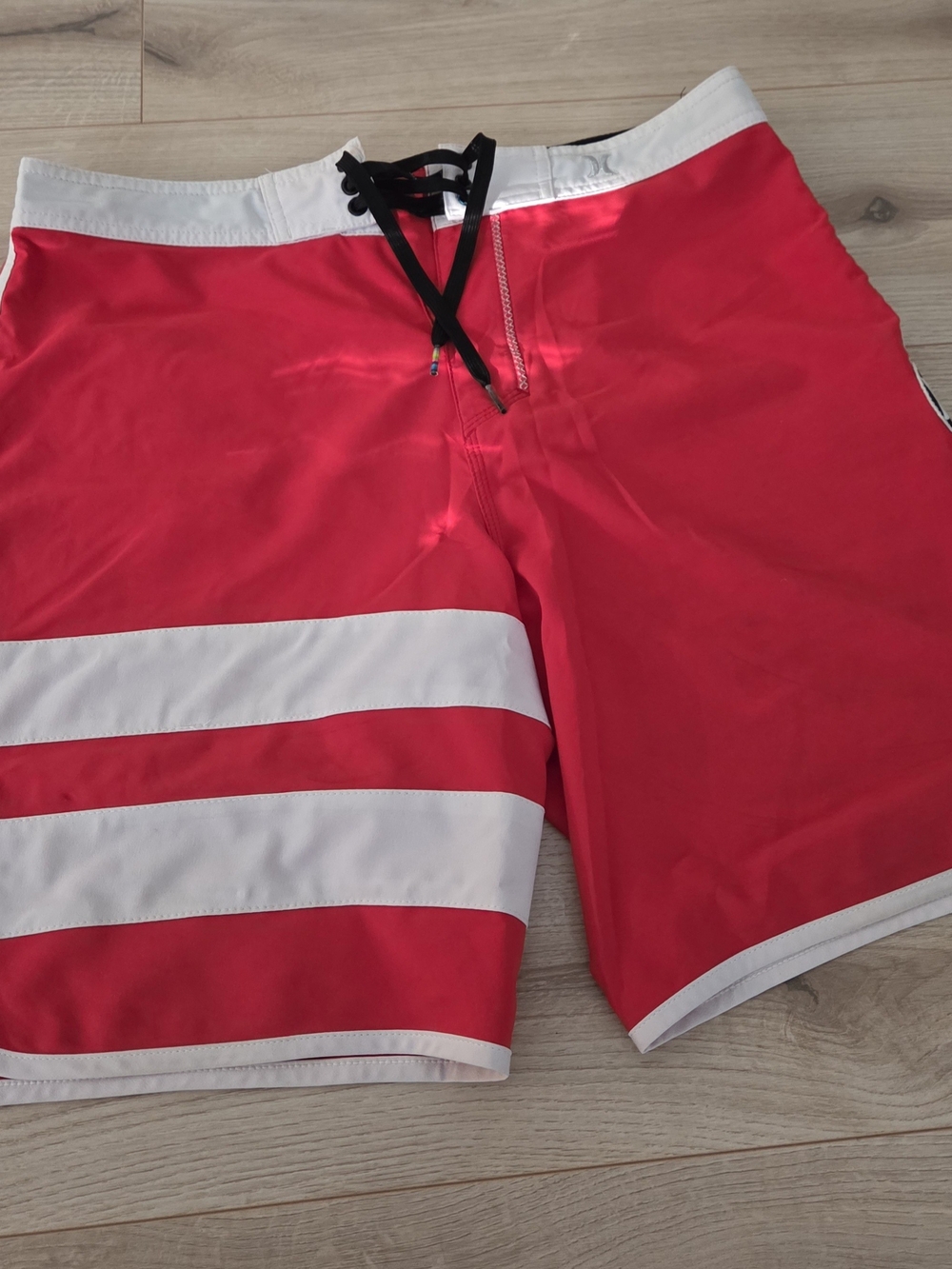 Hurley Men's Phantom Red and White Swim Trunks - Classic Boardshorts